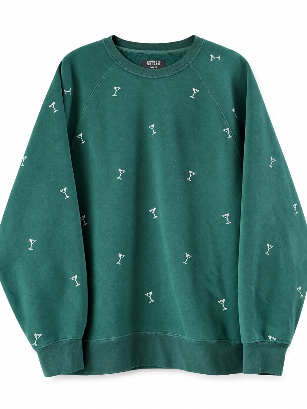 Brunette The Label  Green Embroidered Cocktail Sweatshirt